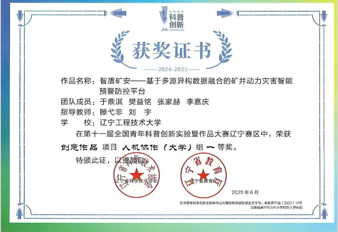 省级一等奖奖状